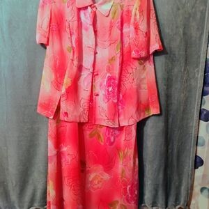 Floral Pink Dress Set